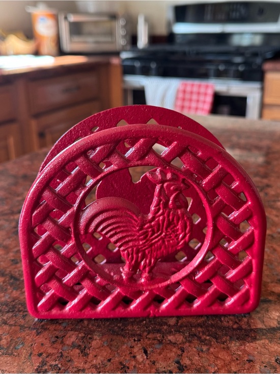 Other - Red Rooster Cast Iron Napkin Holder